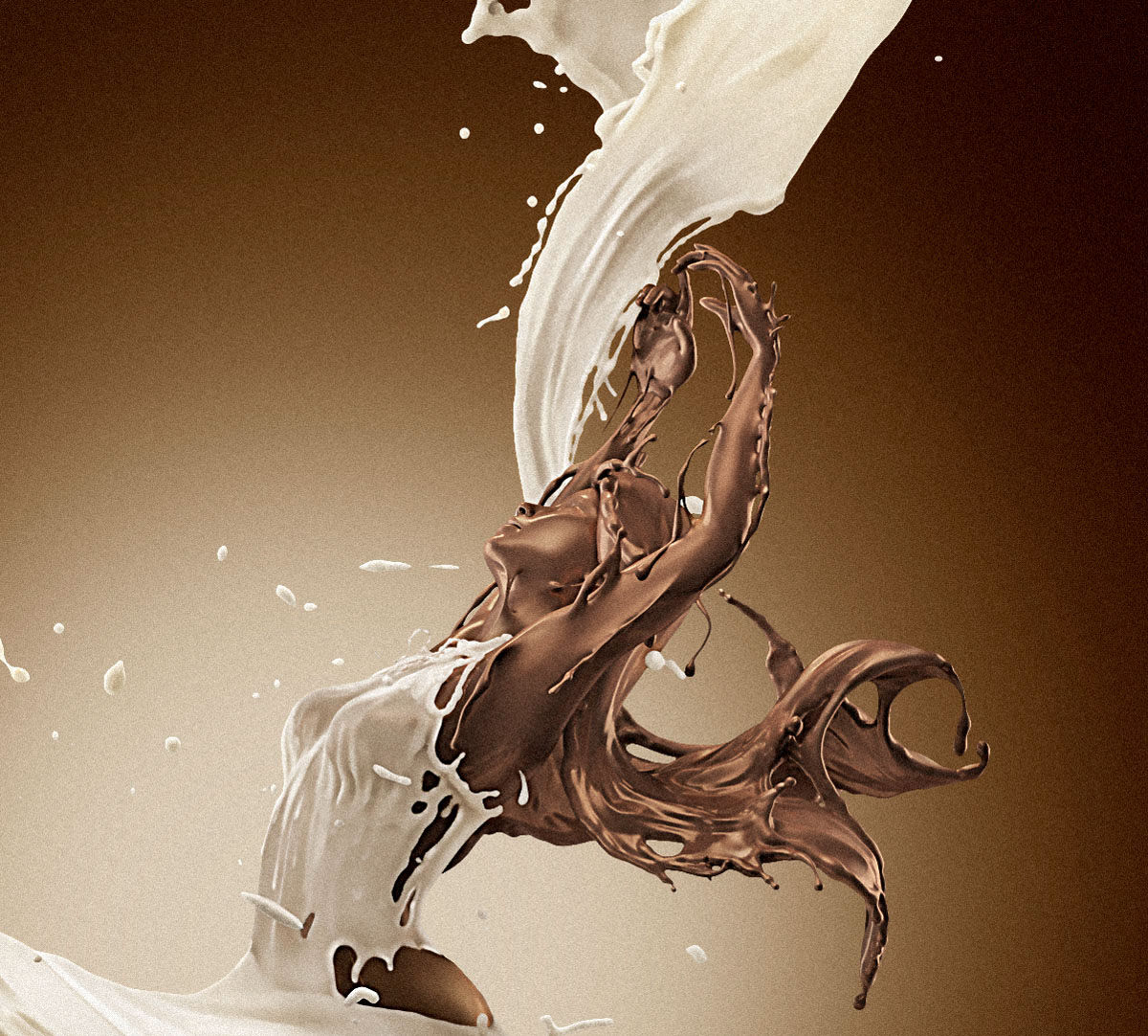 chocolate milk splash dancer Zbrush Poser Maya Maxwell