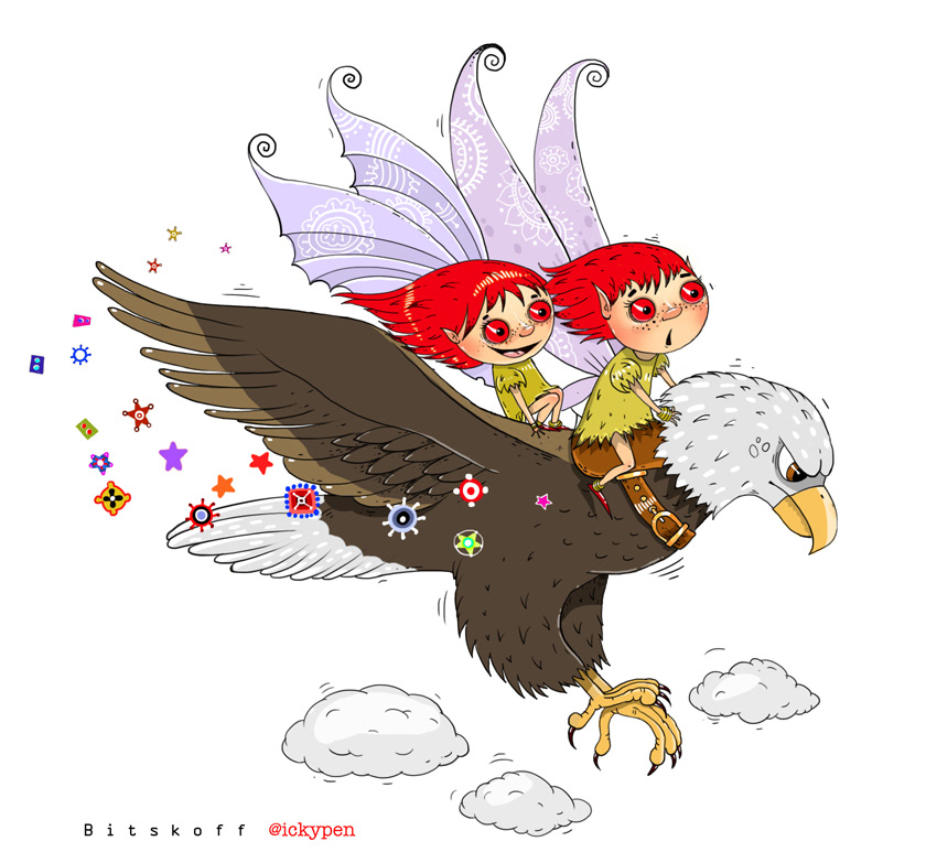 ickypen  bitskoff eagle advert apple Virgin Galactic fairy friends Fun alphabet iPad magazine game animals kids