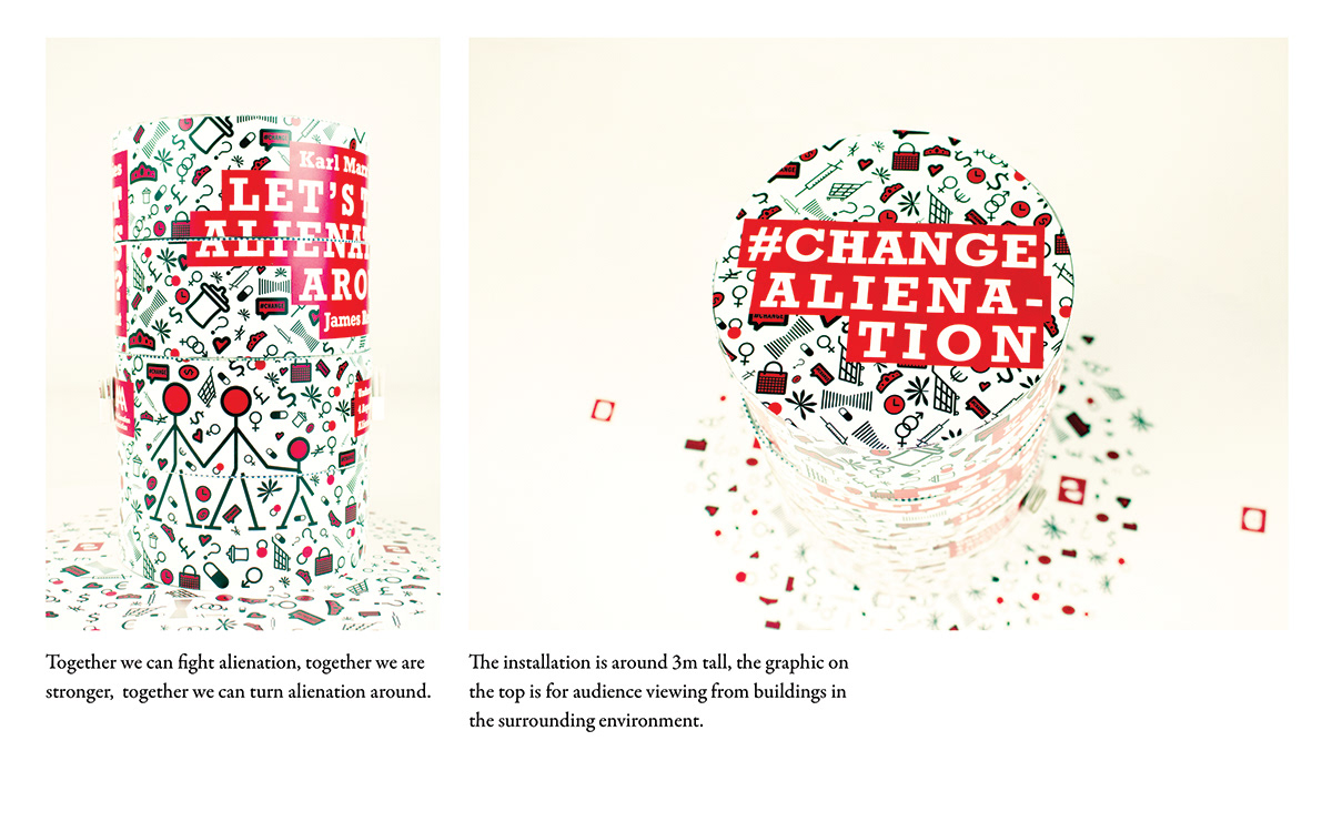 art direction  alienation typography   social issue Event 2D 3D 4d
