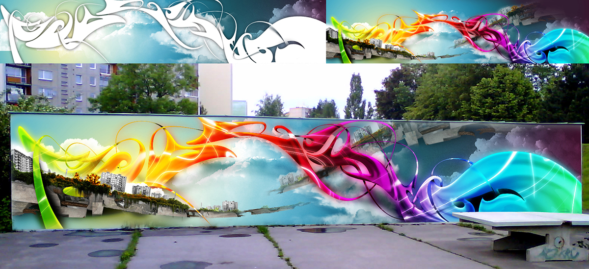 wall spray colors rainbow Street city spectrum story dream