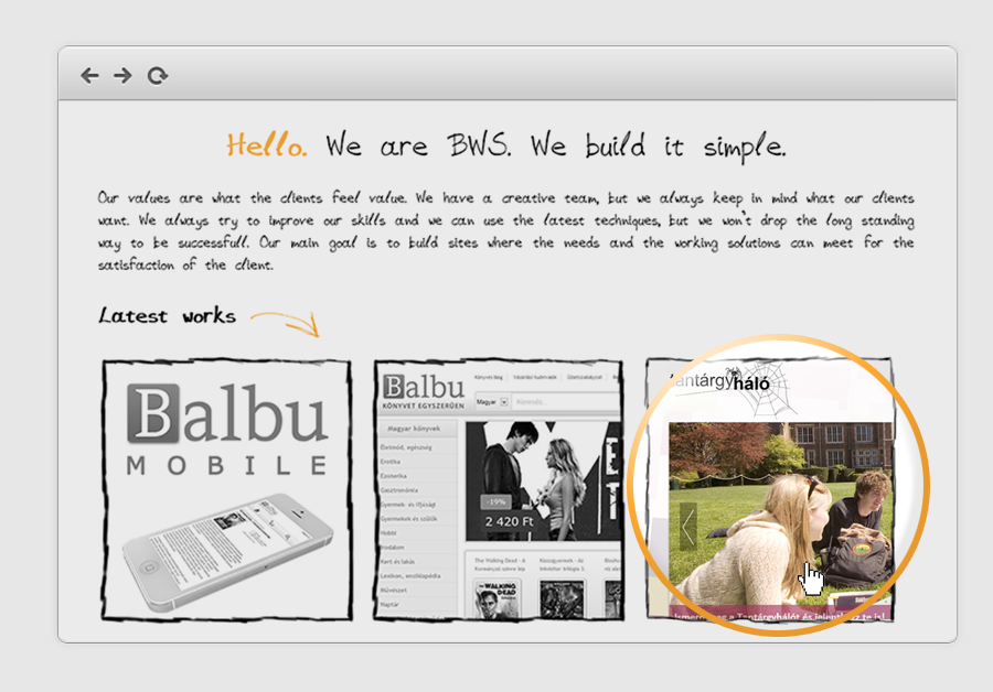 balbu web solutions Corporate Site web developement sketch handmade