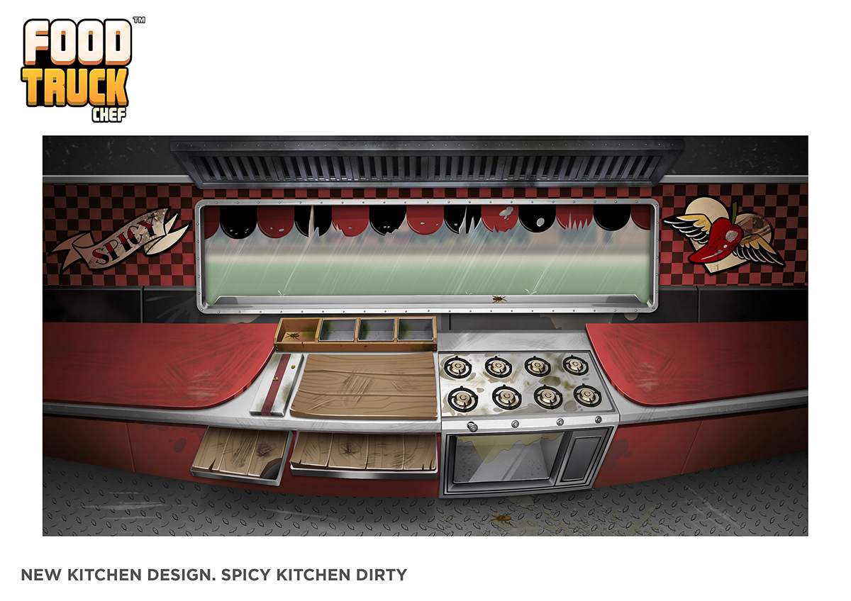 videogame chef Food truck marketing   cartoon