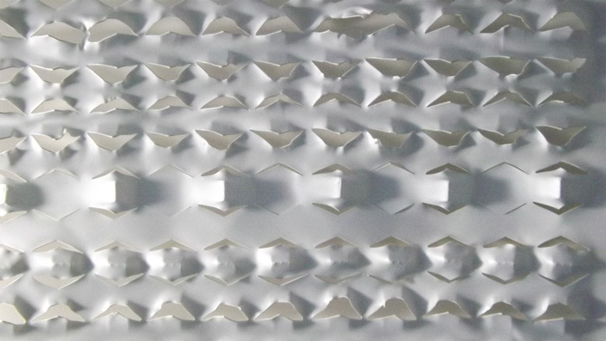 Laser cut plastic 3D surface light formations