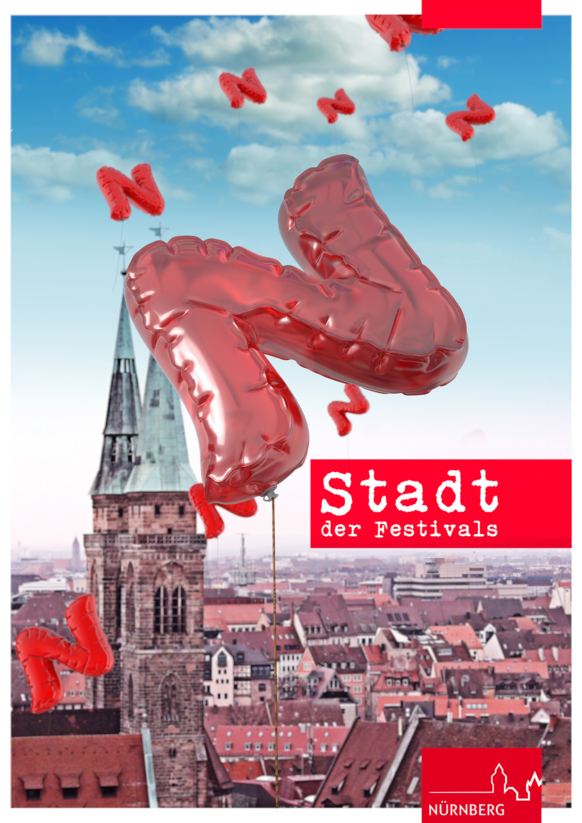 Nuremberg city stadt Nürnberg 3D poster