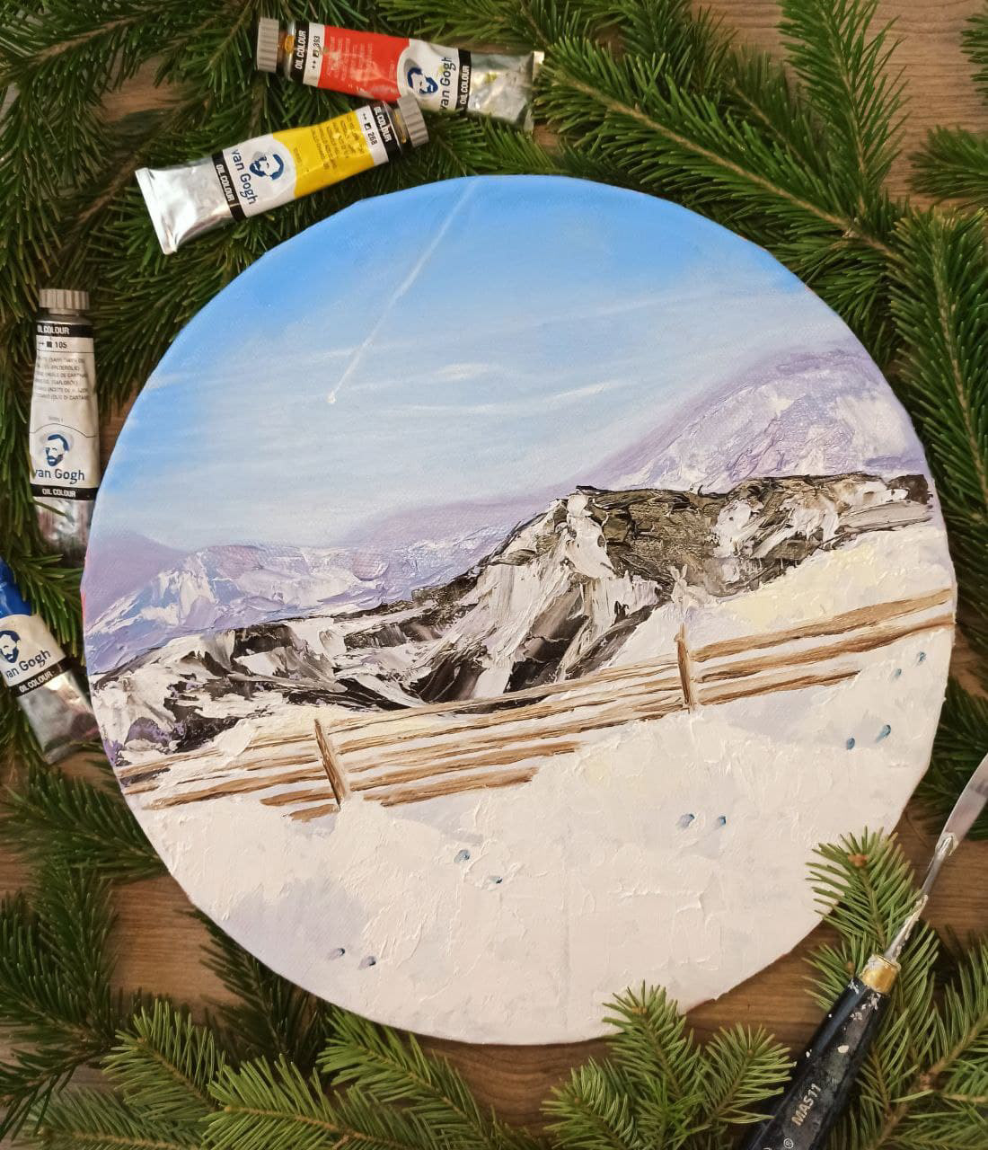 art canvas oil painting   snow