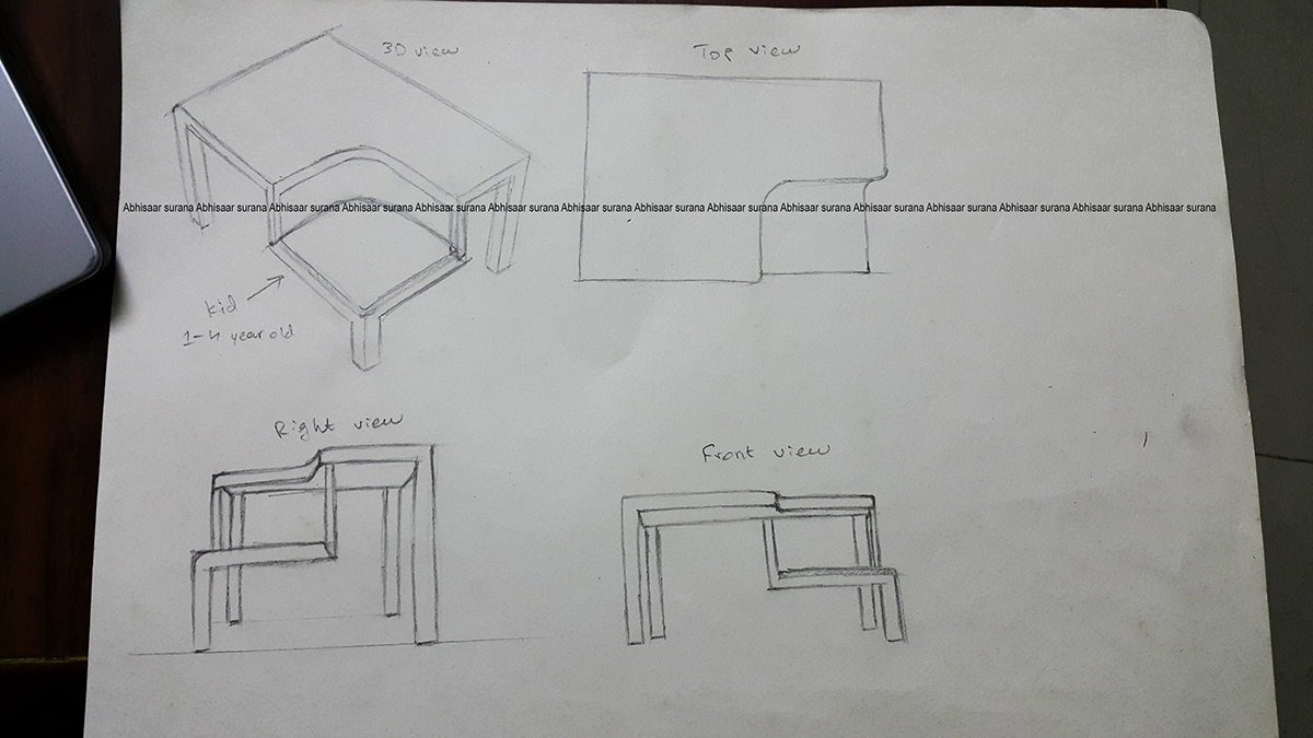 table cad 3D Solidworks photoview rendering furniture design designer industrial product Interior