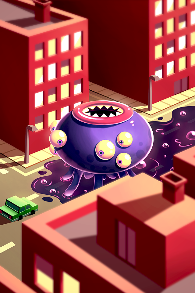 Invaders monsters meatspace invasion game cartoon vector