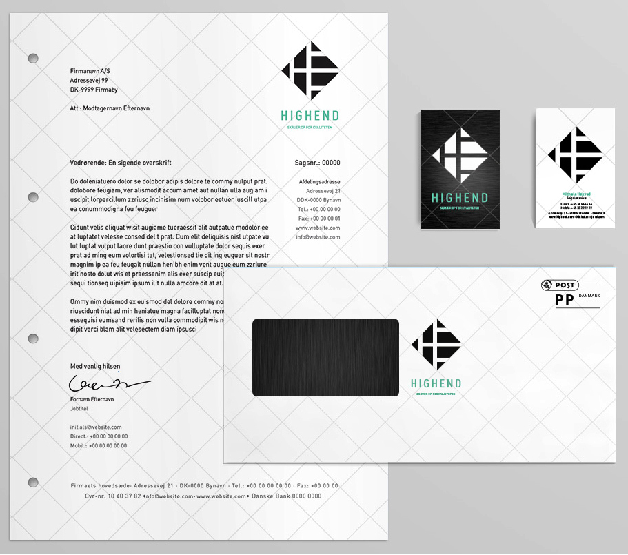 Corporate Identity grapich design magazine HighFi highend letter Paperline busniesscard pattern Mockup identity design brand commercial geometry
