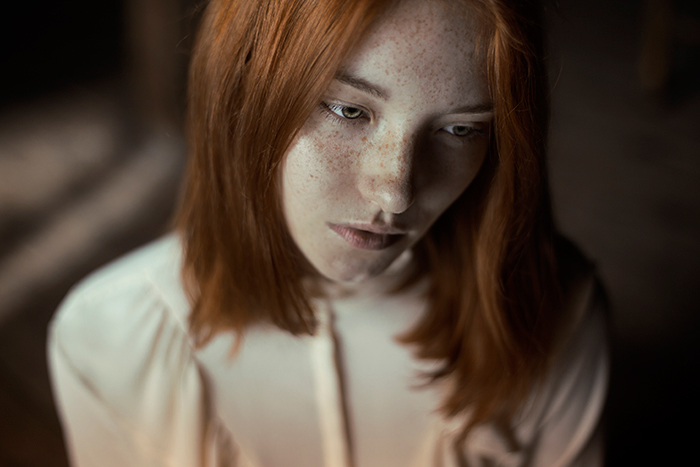 model portrait freckles