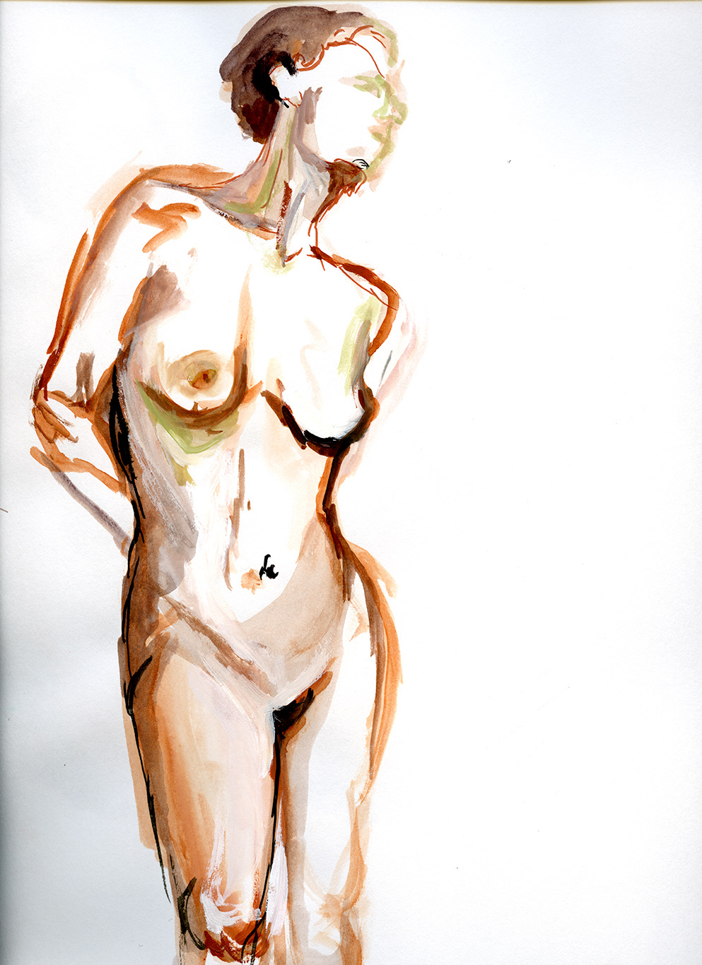 Figure Painting portrait oil on canvas oil pastel pastel gouache paper women mixed media figure