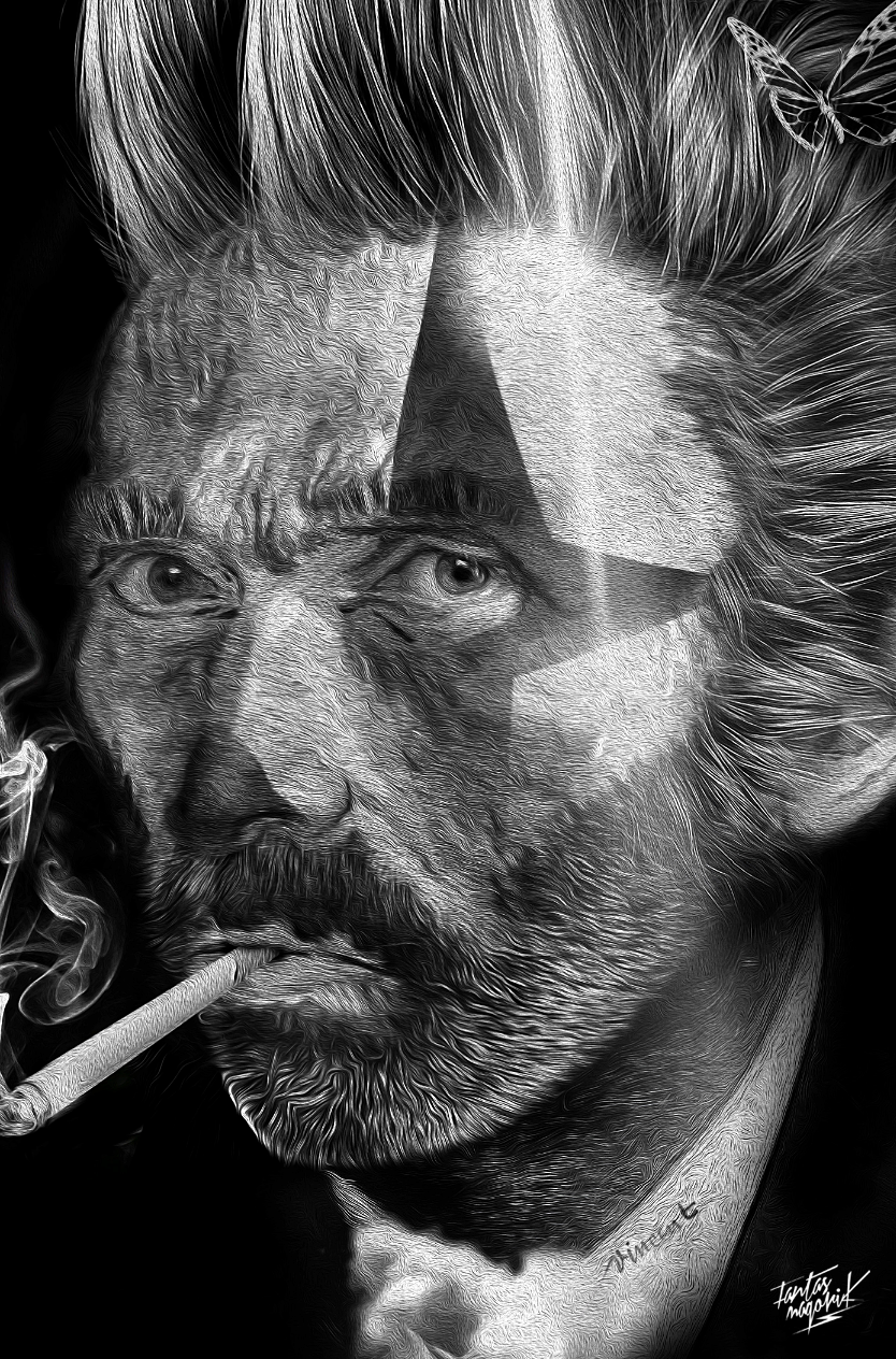 fantasmagorik nicolas obery dark VINCENT VAN Gogh black rock fantastic STEAMPUNK man portrait artist adobe photoshop