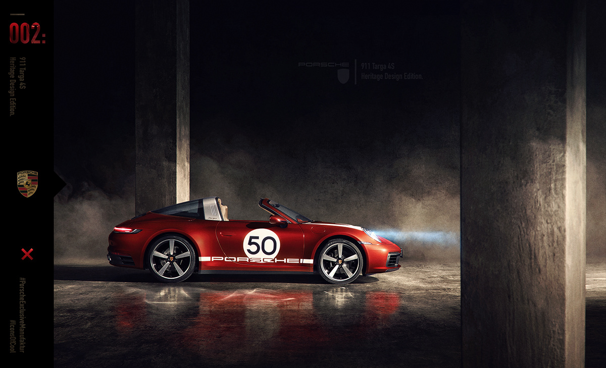 automotive   Porsche prosche911 3D CGI heritage Post Production supercar targa 4s