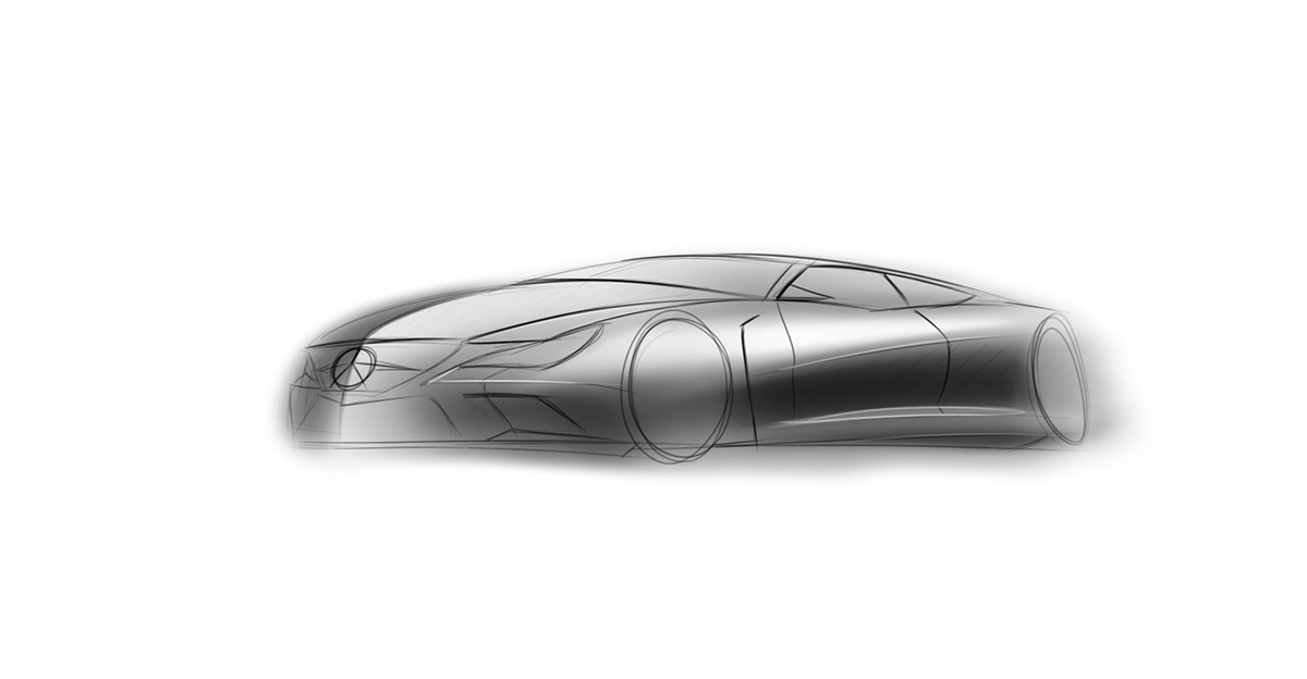 mercedes Benz mercedes-benz car design car design Render sketch concept quick