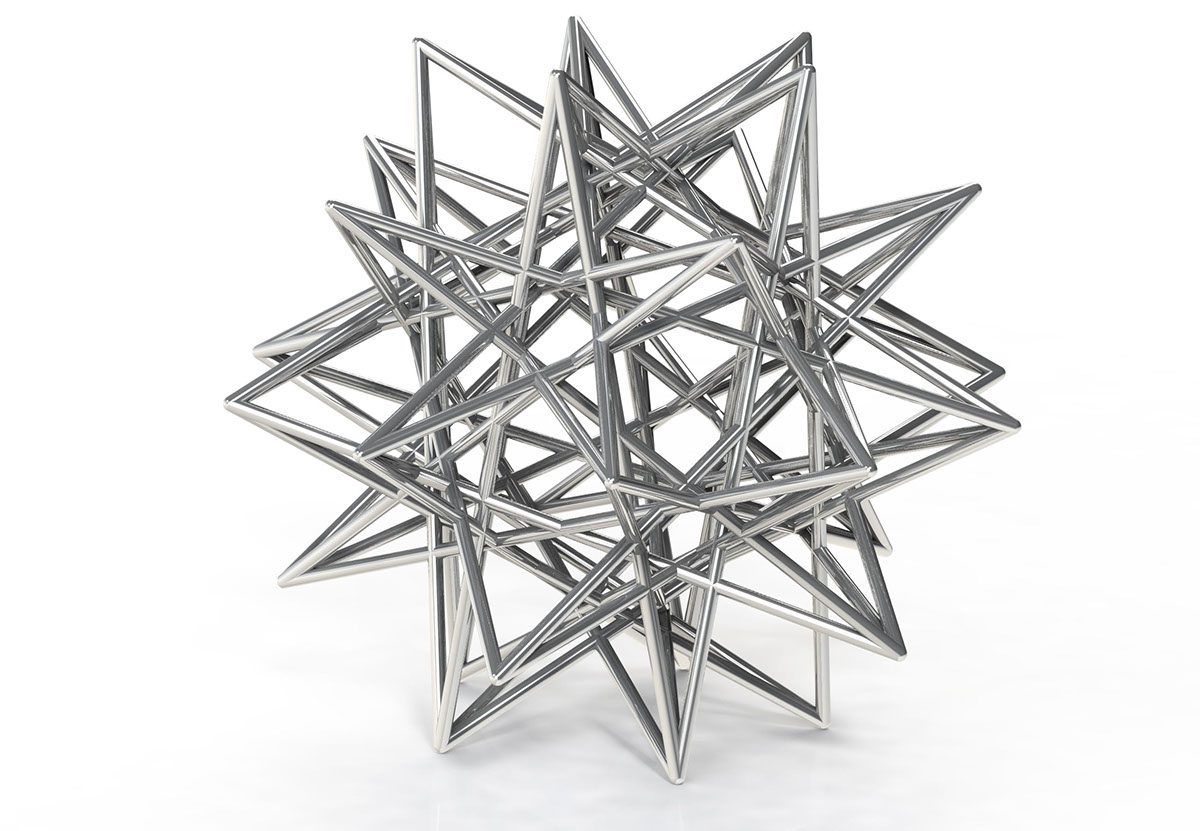 3D shape discovery geometry symmetry Star of David polyhedra jewel polygon star gold silver Form
