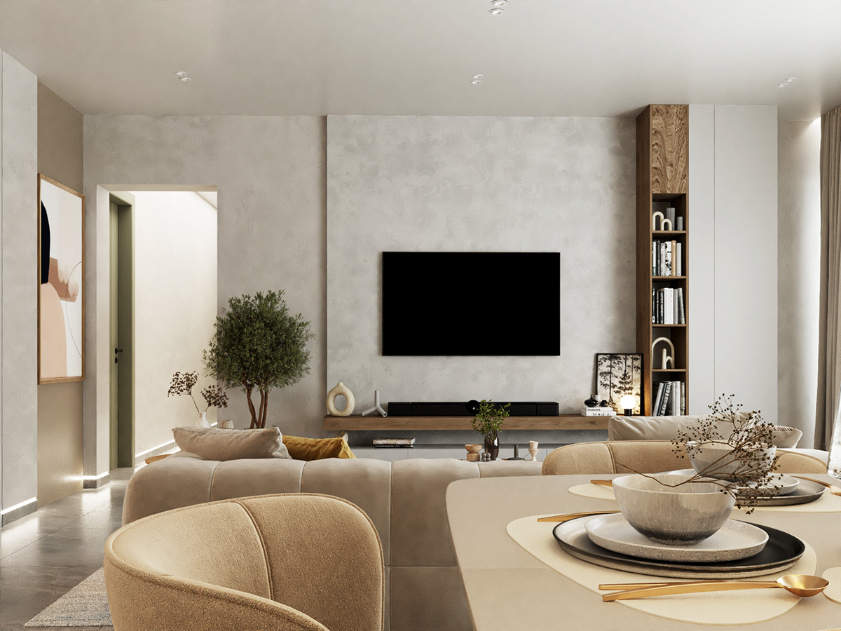 Interior architecture visualization Render 3ds max CGI designer kitchen design reception dinning room