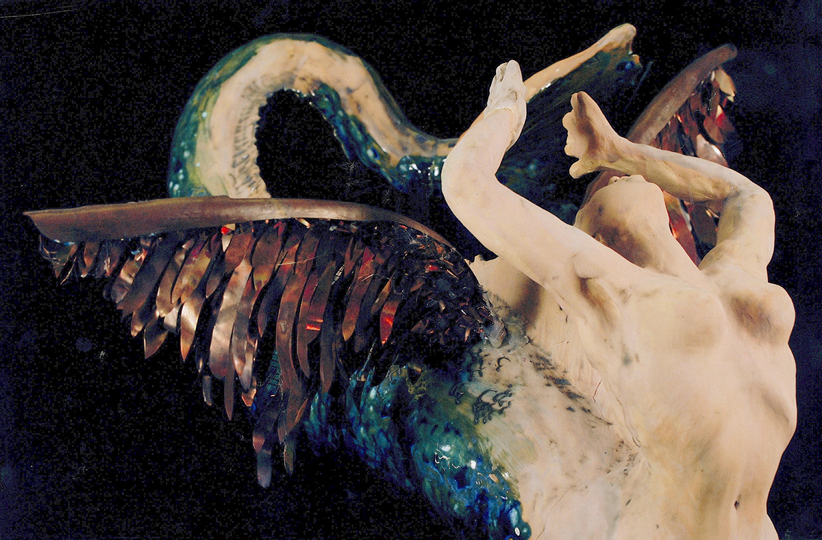 ceramics  sculpture mywork glaze anatomy greek mythology mertaur mermaid Centaur Flying Horse