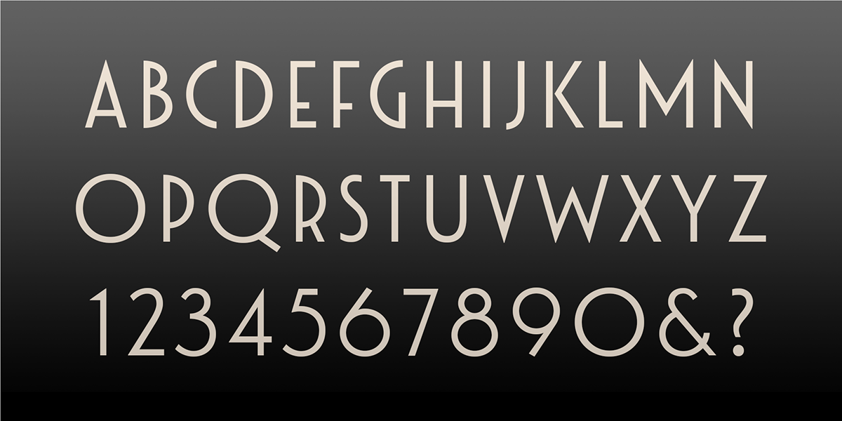 artdeco font typography   Typeface vintage modern Retro hotel Website art deco