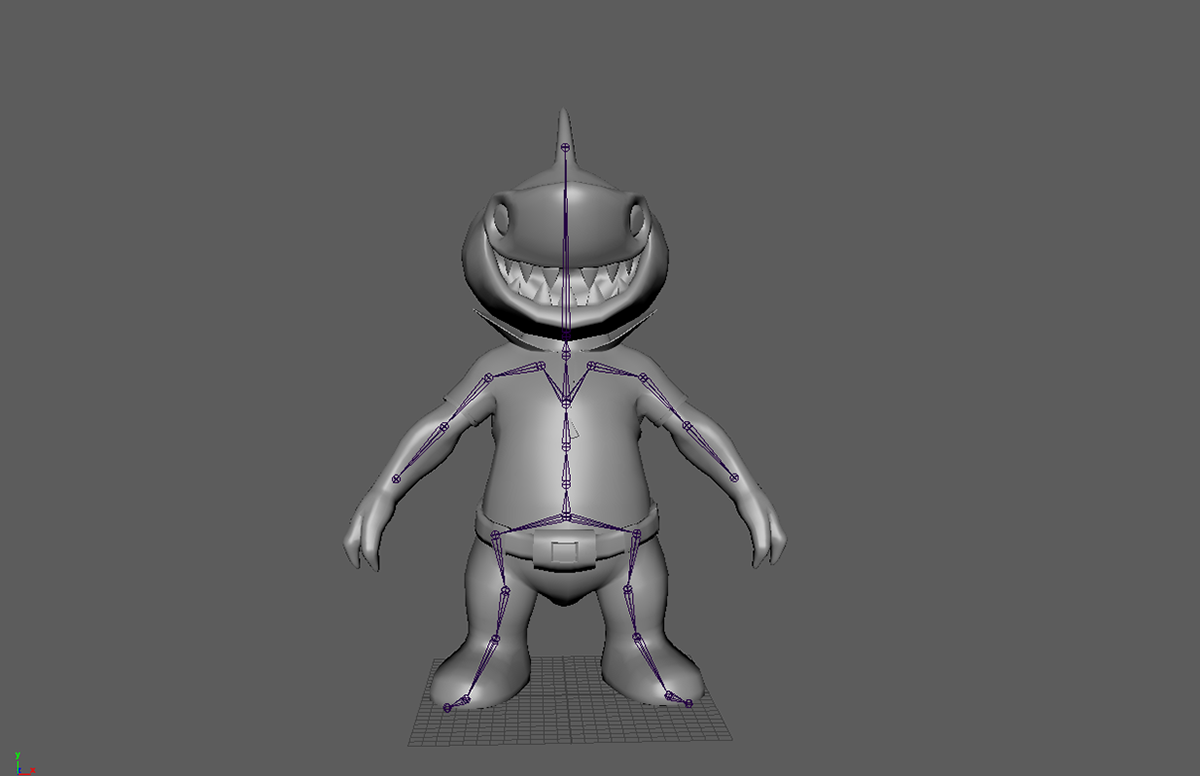 Stylized Art toonish Zbrush Maya Character design  game design  animation  shark humanoid Rigging Animation
