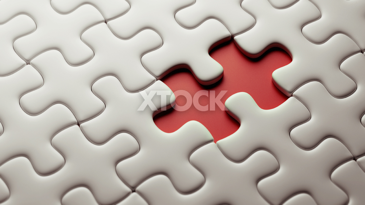 puzzle Leadership Solution TEAMWORK success finishing intelligence Creativity close up red blue Incomplete strategy help