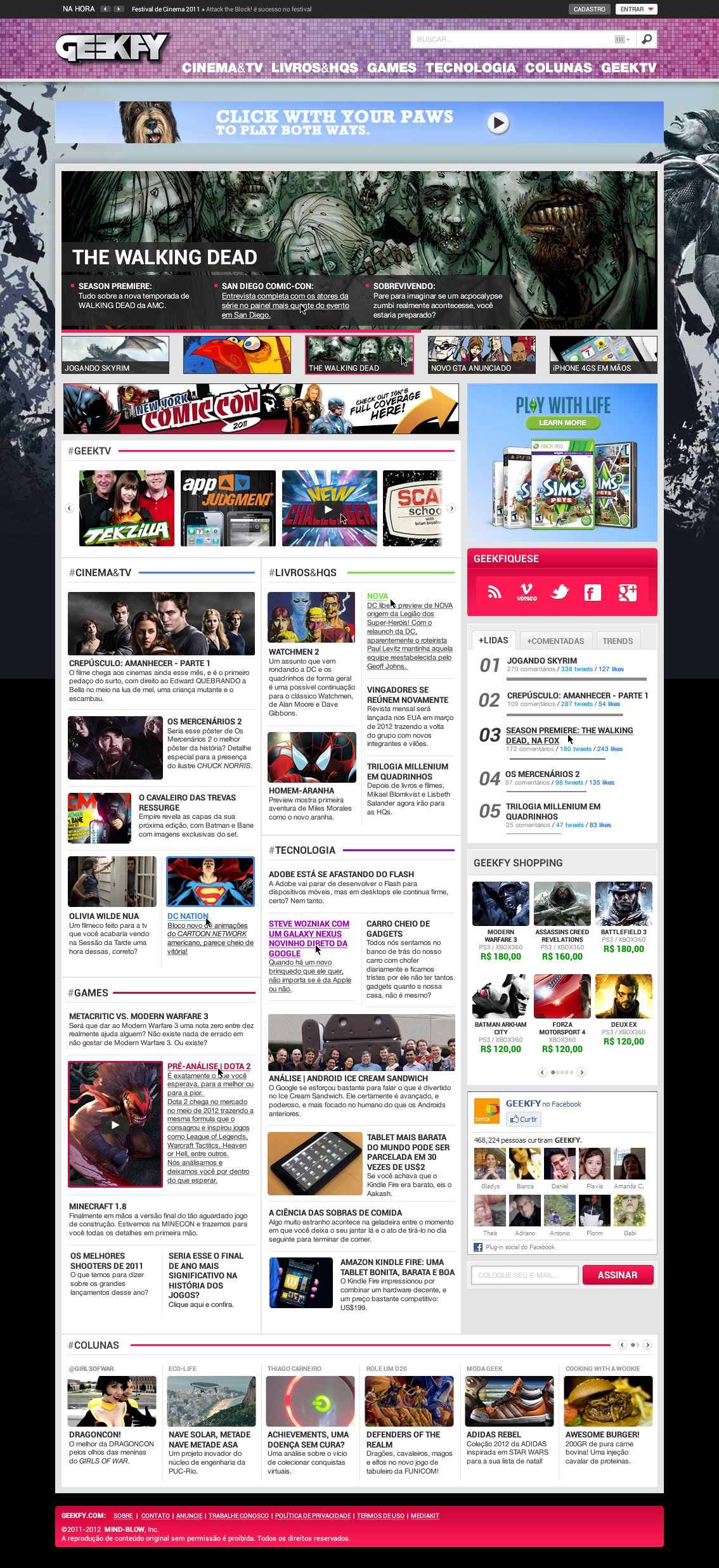 Website Layout design Web css css3 HTML wordpress news magazine portal geek tv Movies comics