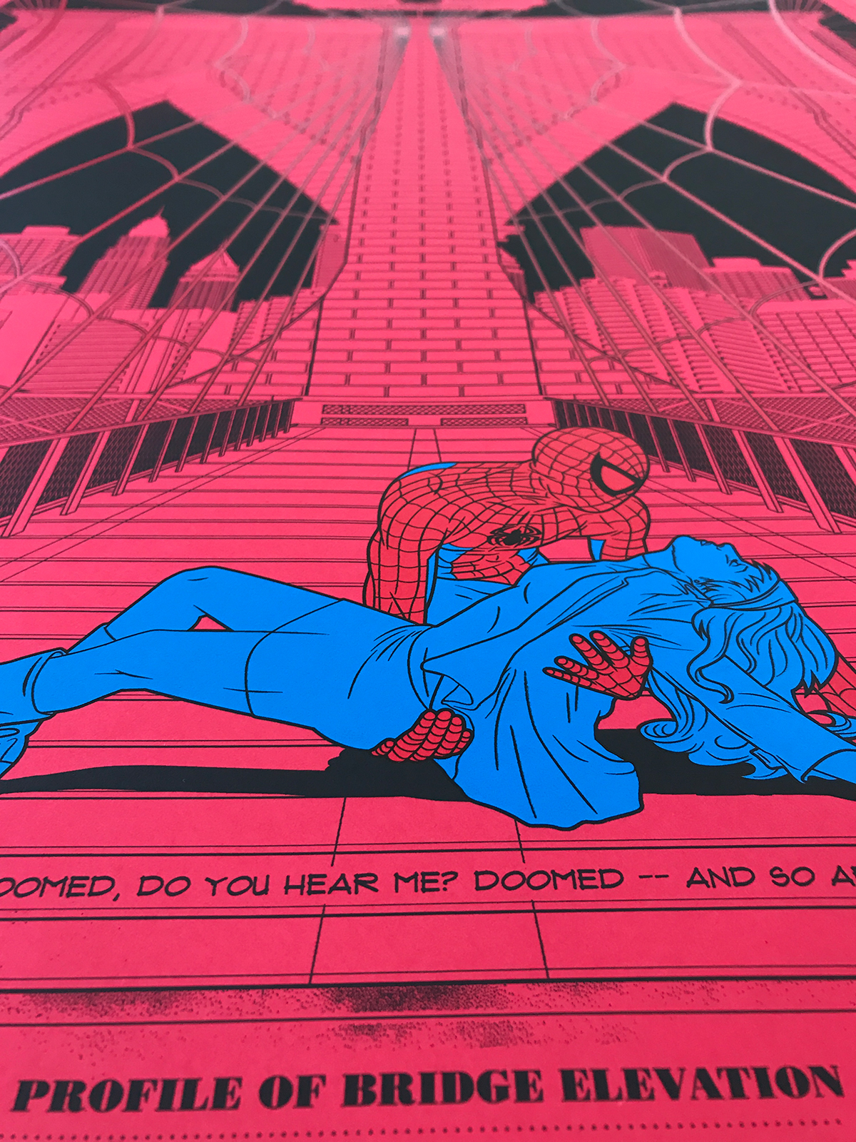 spider-man marvel comics gwen stacy peter parker Stan Lee screen print Charts Blueprint poster