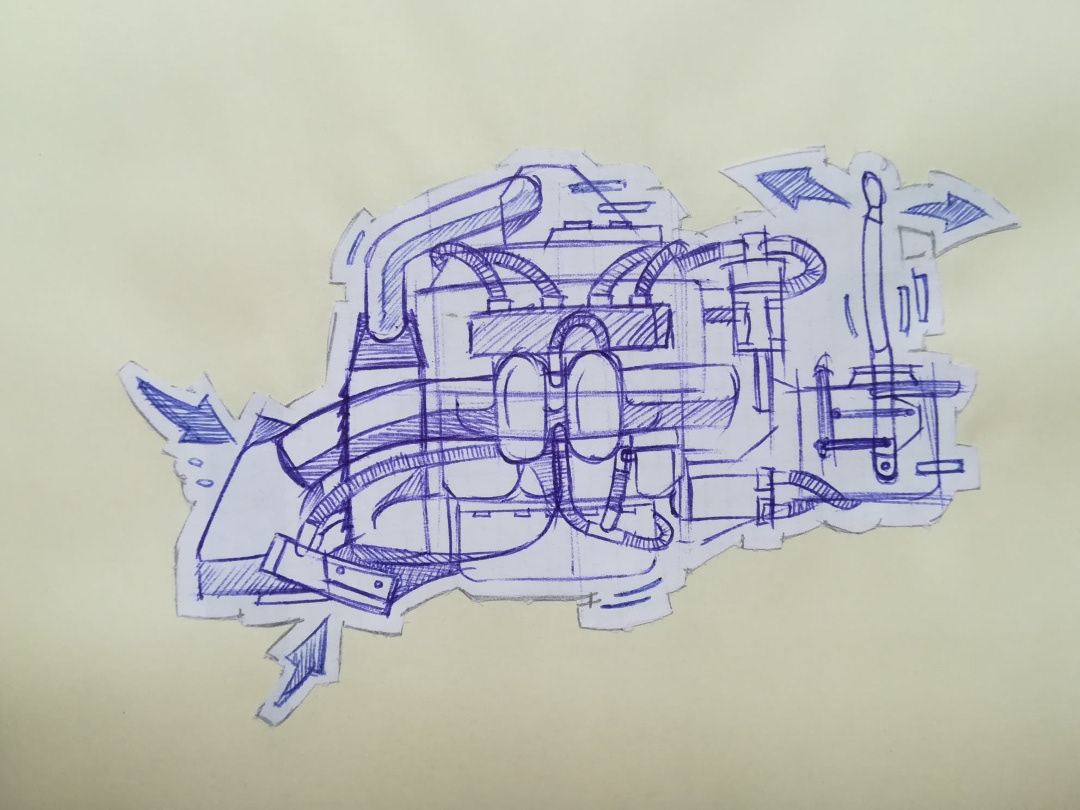 automotive   car design drawings engines sketches turbo
