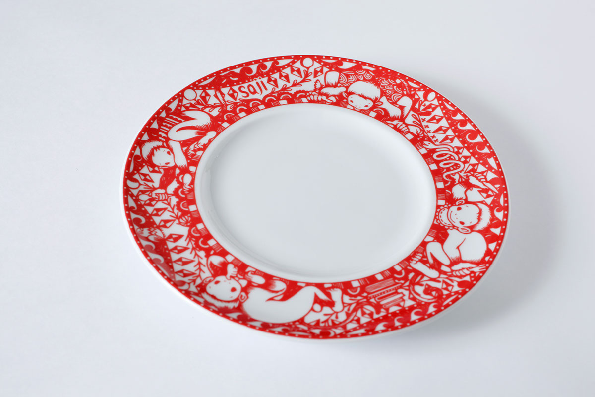black  red  Plate product design saji beams