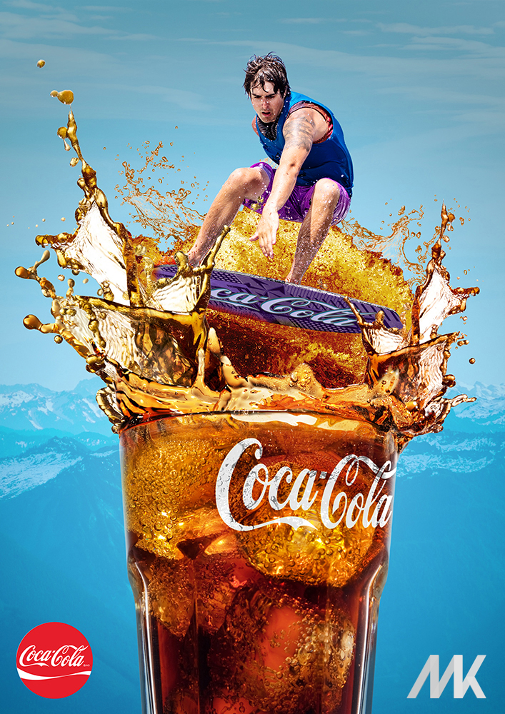 Coca.cola Coca Cola Advertising  poster surfing Surf cola summer