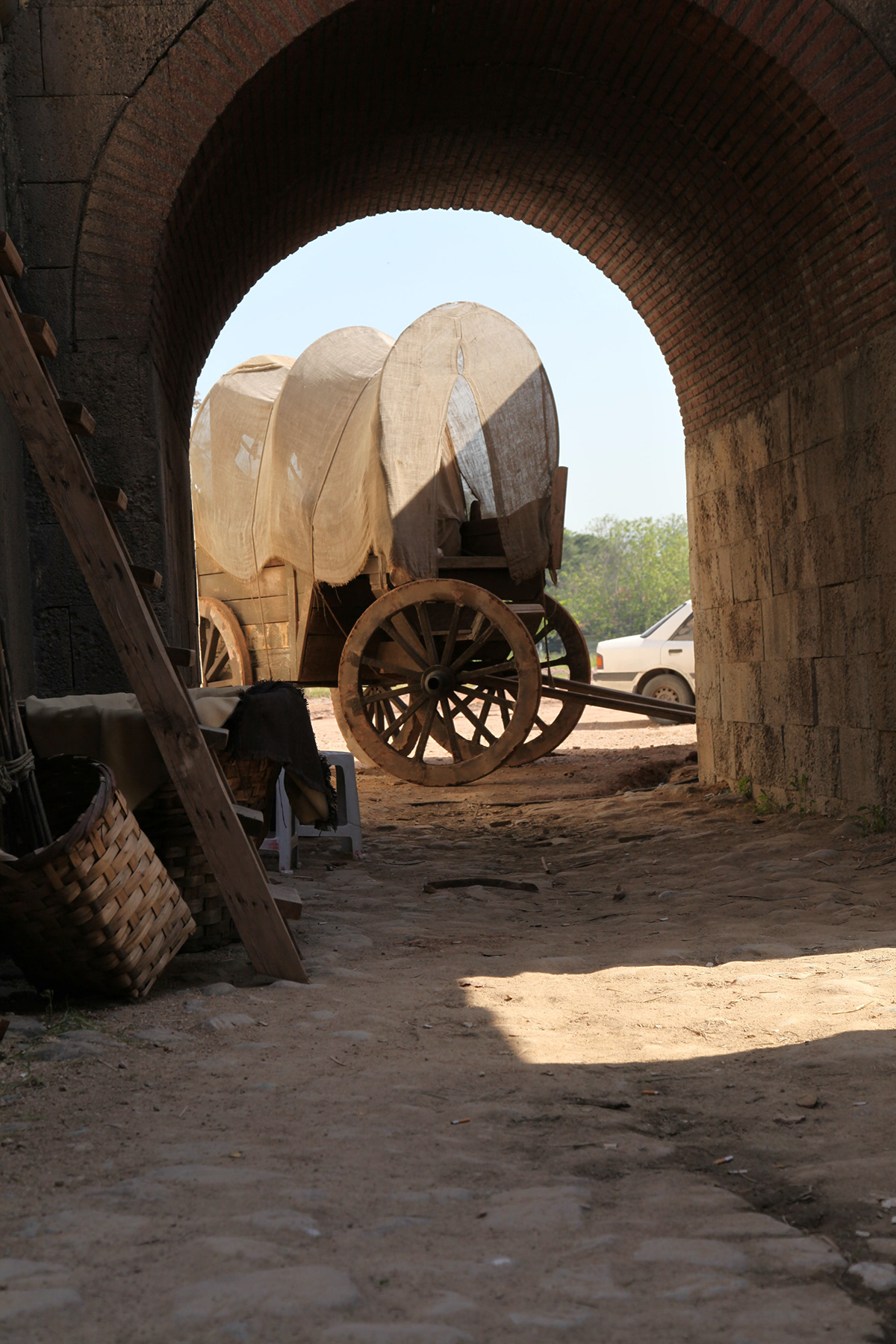 Ox Cart horse cart obsolete covered wagon stagecoach wheel history past old-fashioned transportation horsedrawn Land Vehicle Vehicle
