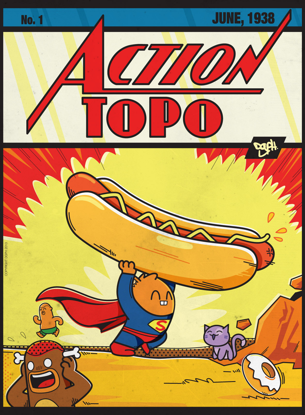 comic cover vintage Retro molestown topo DGPH Mole superman batman dc cartoon