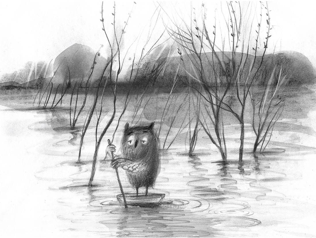 black and white Drawing  flood ink pen river sketch sketchbook sketches ILLUSTRATION 