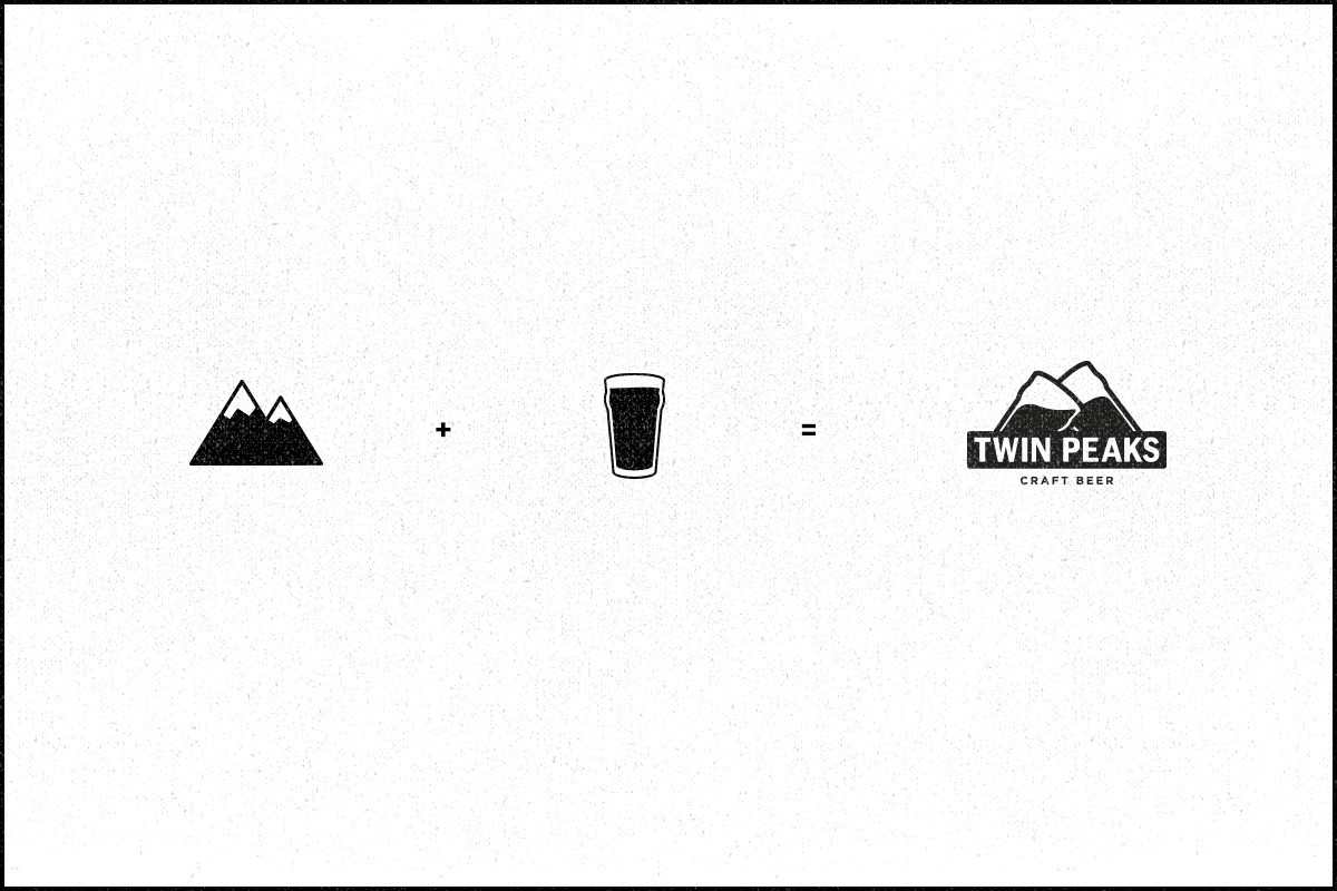 craft beer logo shop identity flyer cards card Logotype pint mountin peaks twinpeaks develop