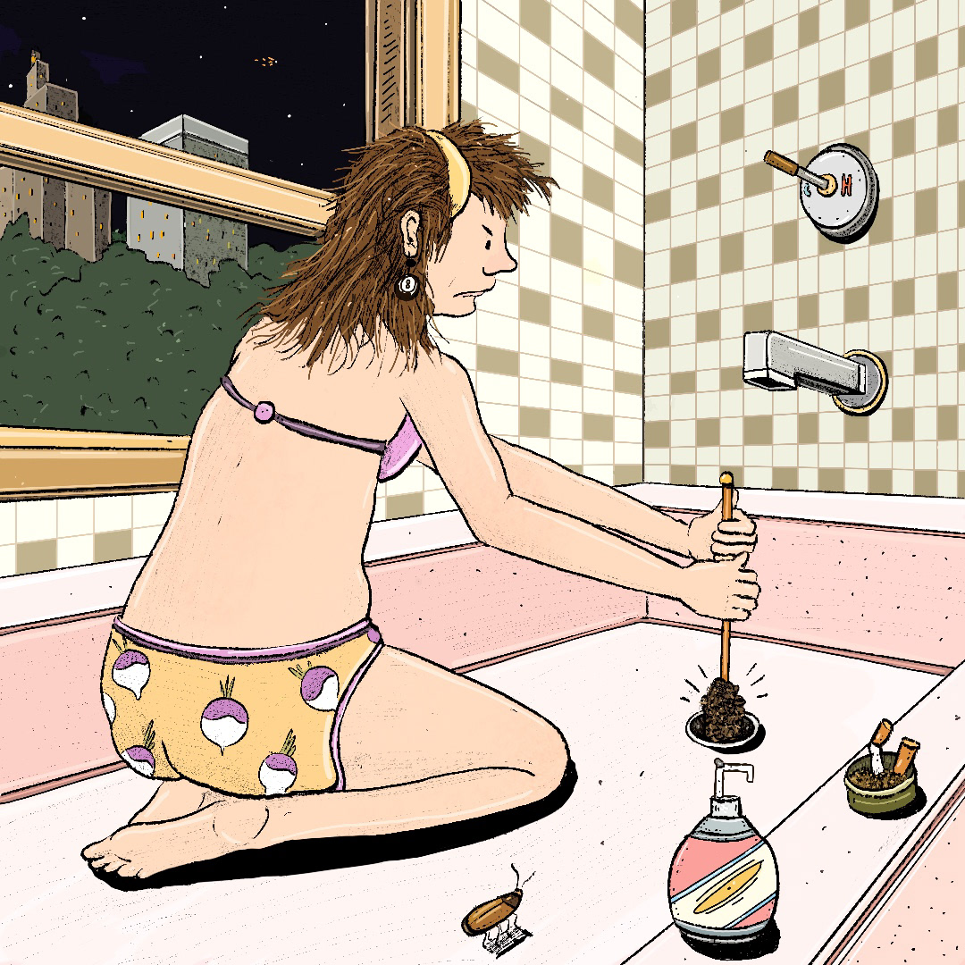 art comic humor ILLUSTRATION  digitalpainting narrativeillustration series bathroom