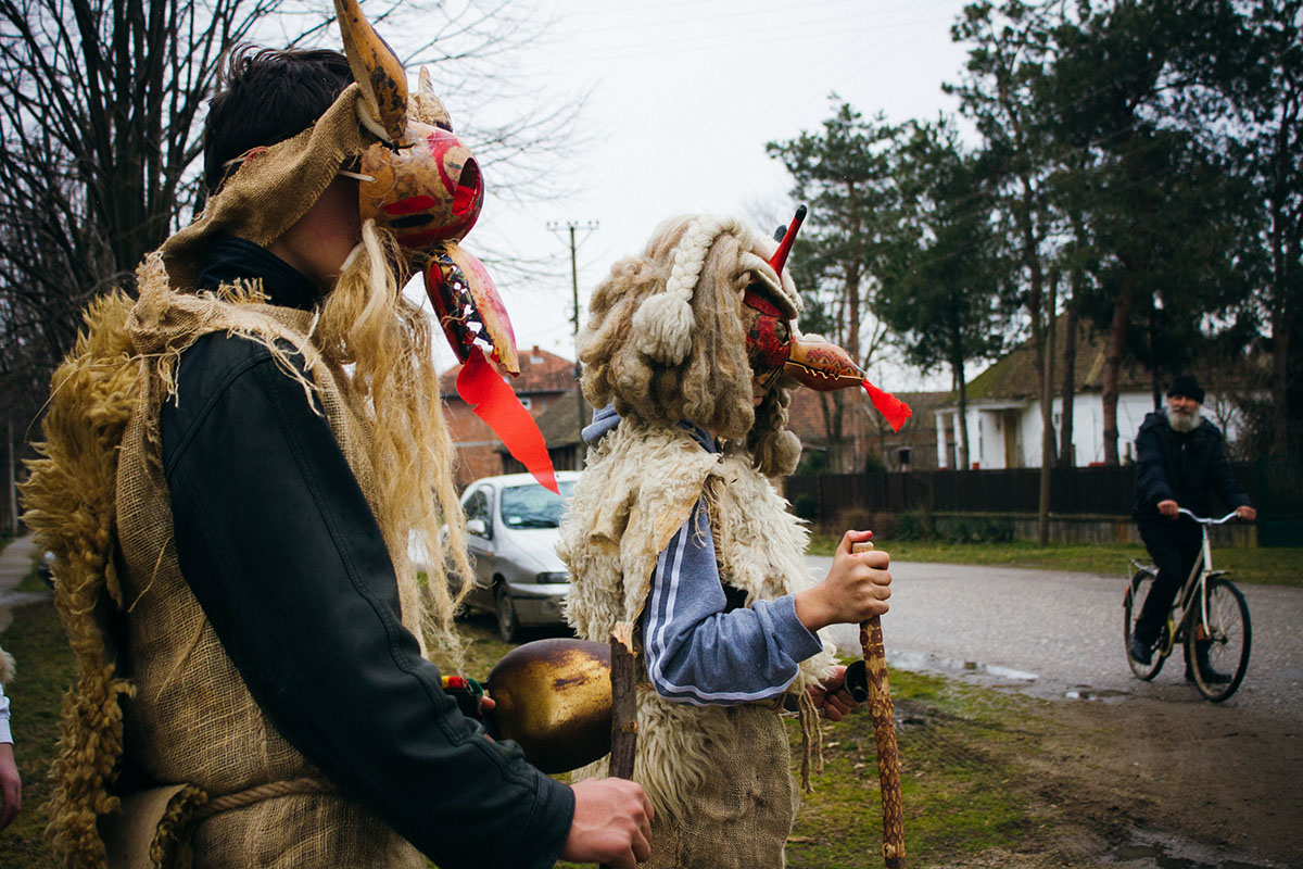 Carnival costume ball village traditional customs masks children