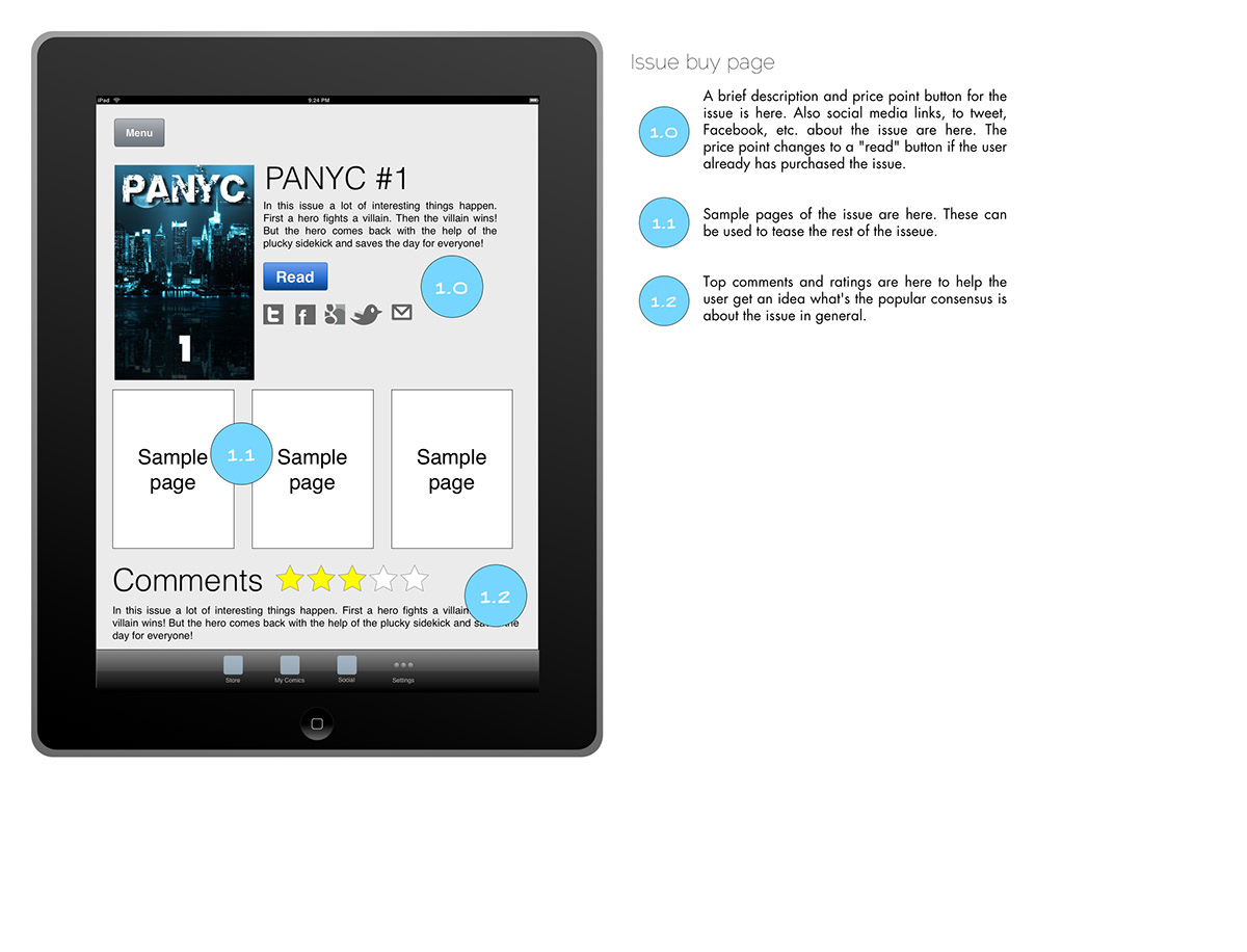 comics  mobile iPad OmniGraffle  UX  UI user interface design