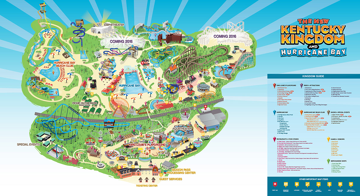 Adobe Portfolio Kentucky kingdom map amusement park roller coaster