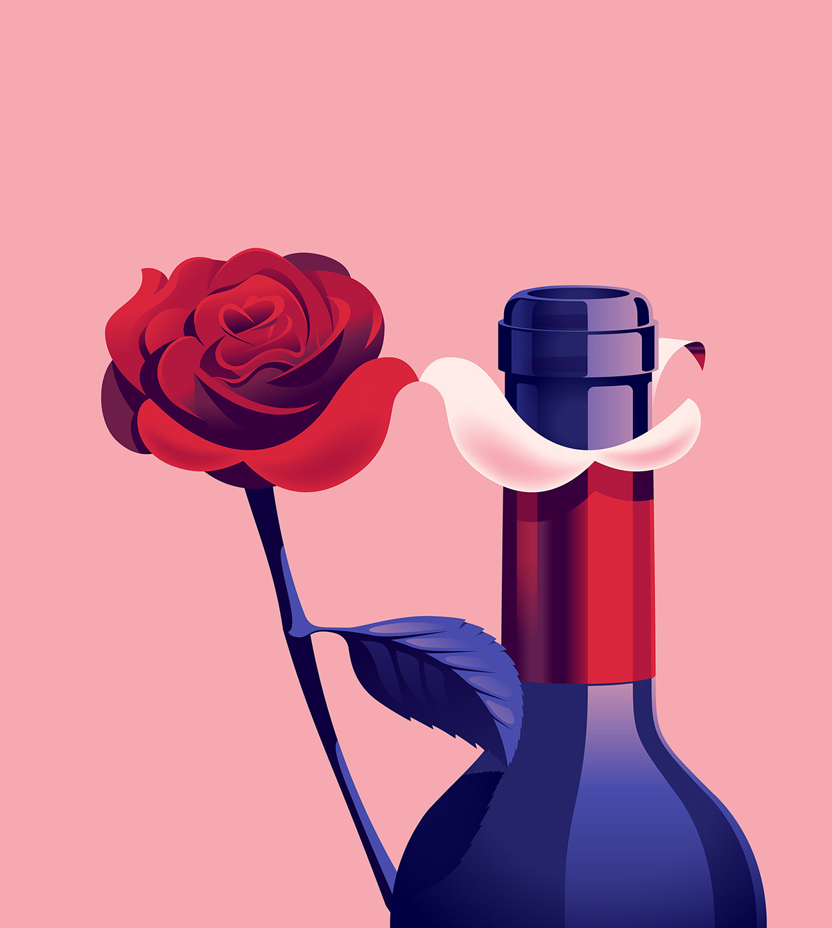 lovebirds Love valentines day wine rose birds conceptual vday WIne and Roses