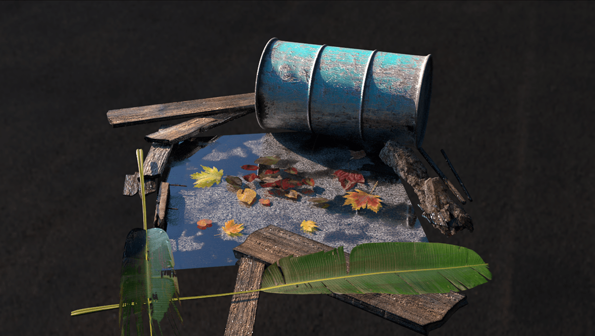 Pool CGI modo Clo3d blender California abandoned places abandoned pool PolyHaven Turbosquid