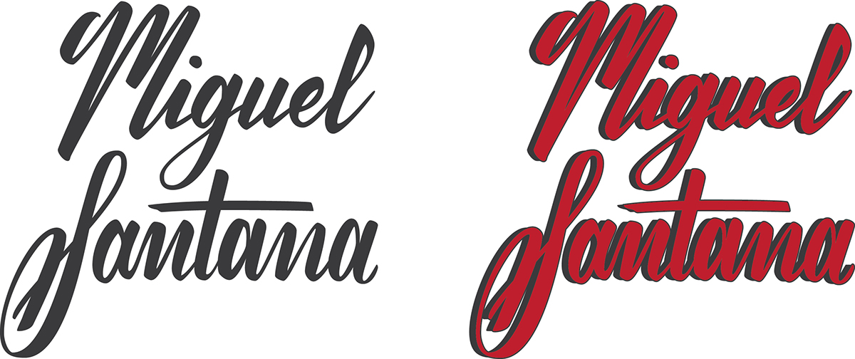 lettering Logotype brush pen personal stationary brand
