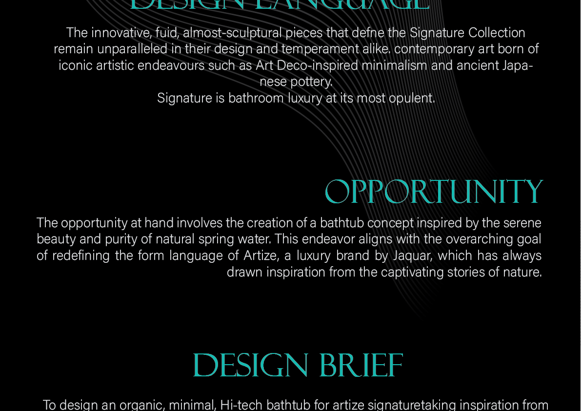 styling  form exploration product design  jaquar luxury modern artize Bathtub design elements of form