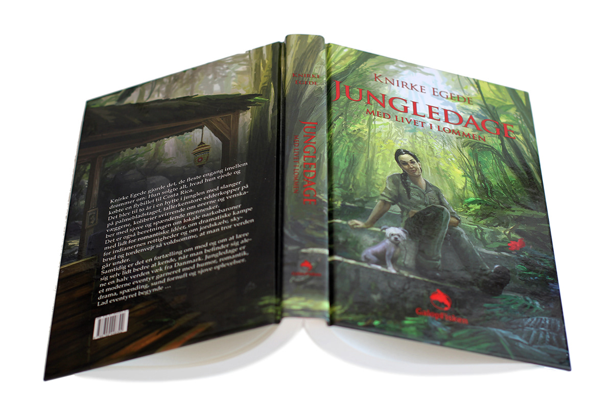cover book cover jungle wild forest dog Flowers savage palms indiana jones adventure survival hut cabin Nature