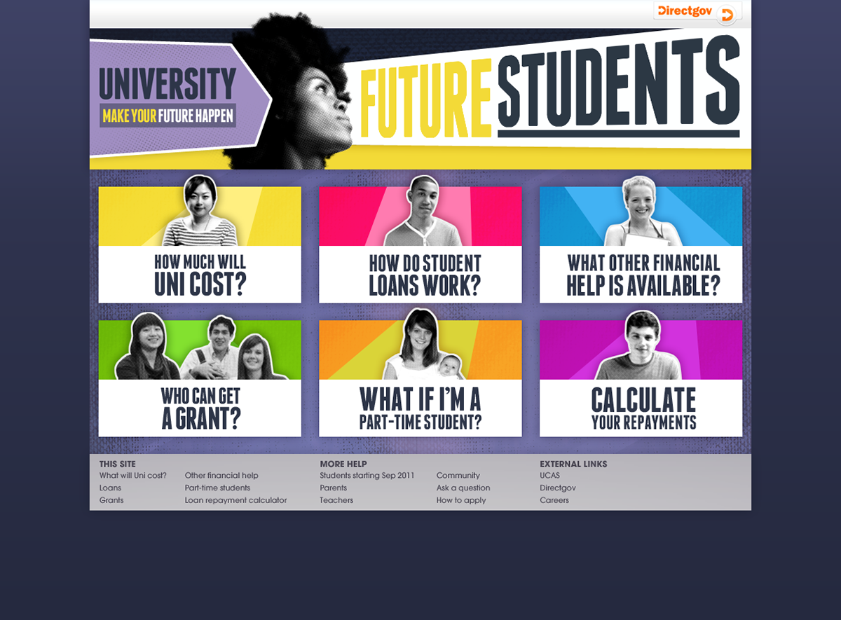Student finance  tuition fees  UK government  COI  website Students  Saint  RKCR  Y&R Charlie Smith Charlie James Smith