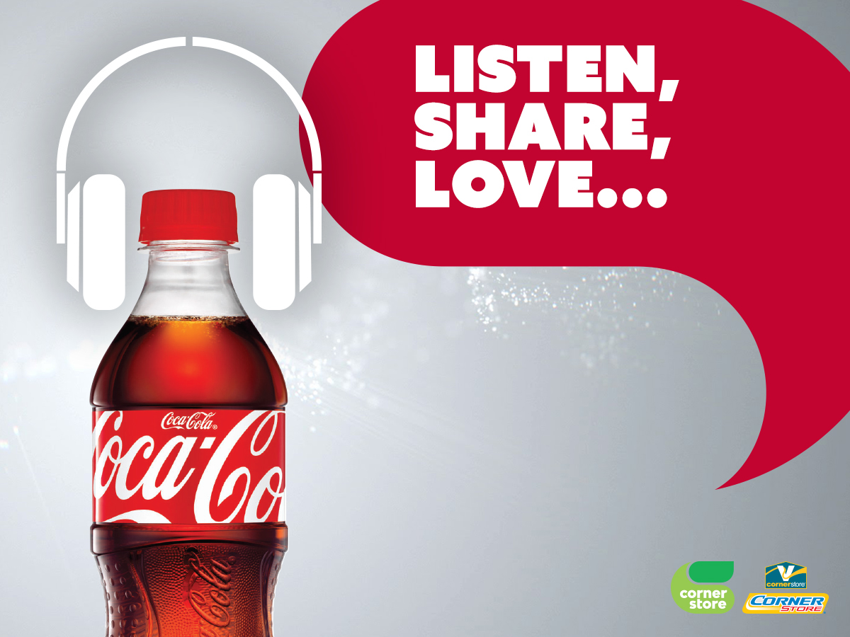 Sharing ads. Advertising listen. Listening ads. Share the Love.