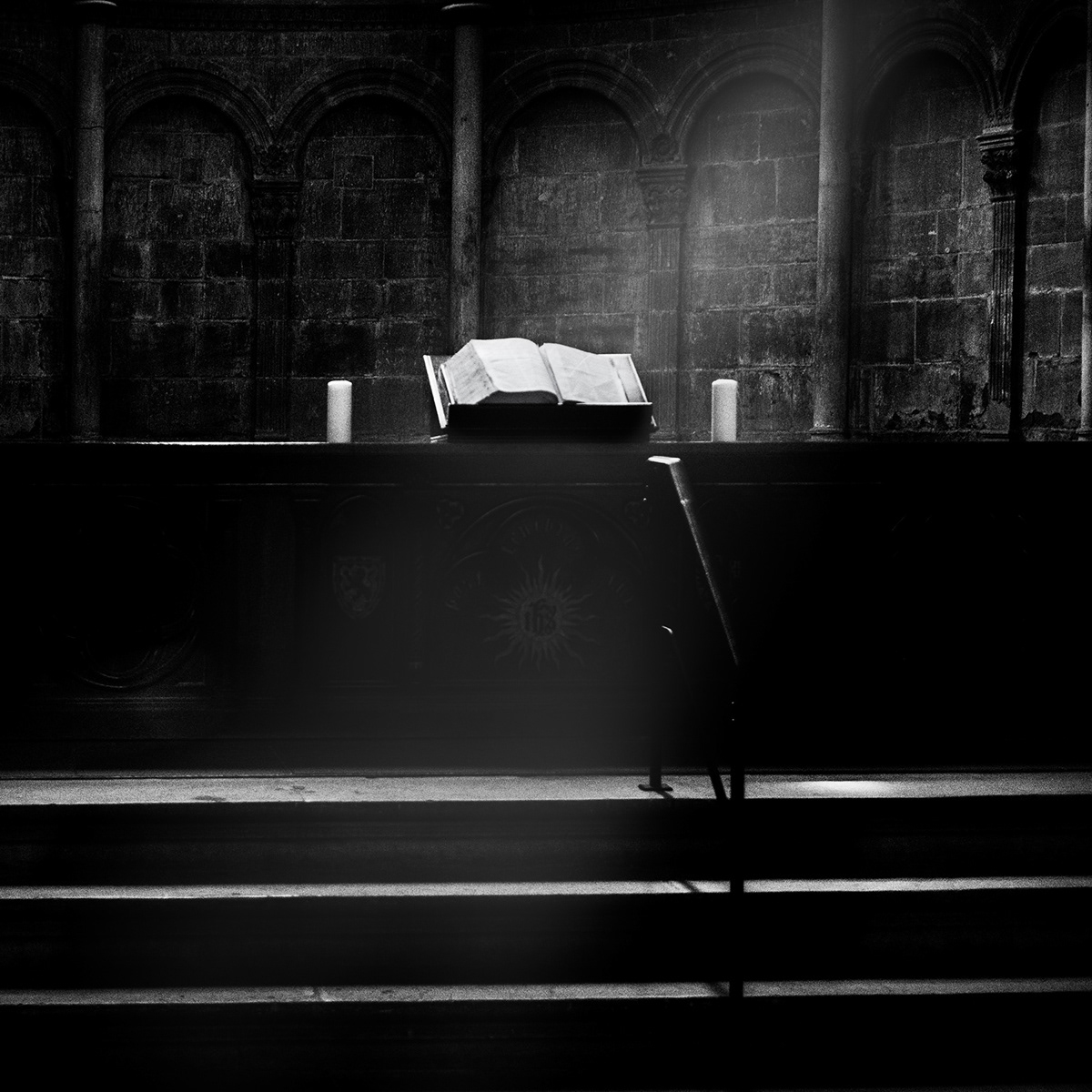 black and white church dark light mood mystery Photography  Shadows