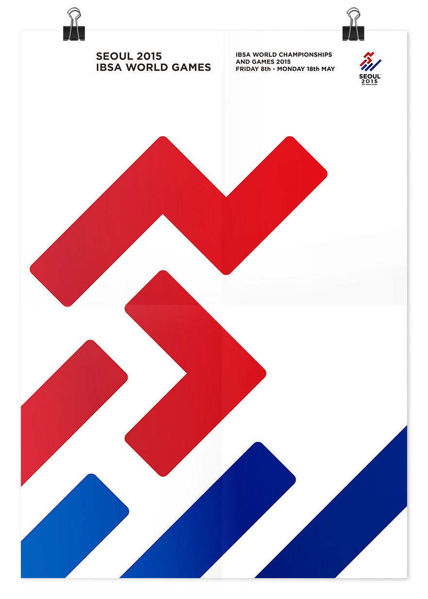 seoul IBSA Games emblem logo sports identity paralympic hand flag stairs adaa_2015 adaa_school kookmin_university adaa_country korea adaa_print_communications