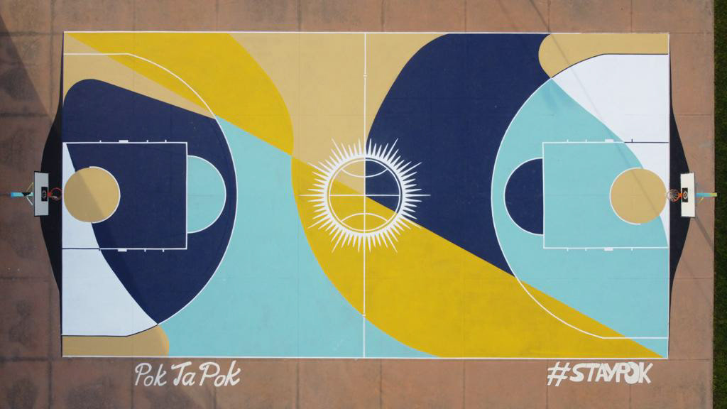 basketball court design art public project