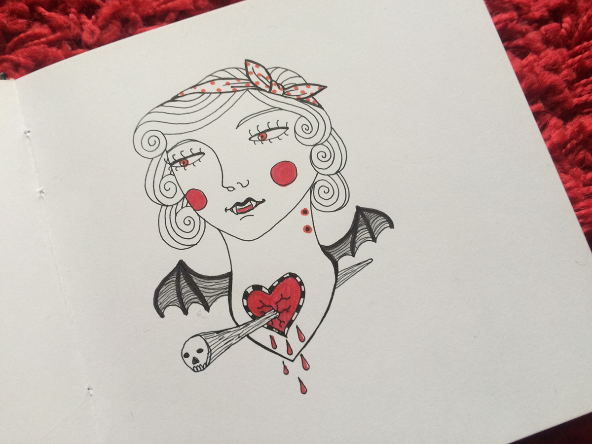 soniapuga soniapugadesign tattoo tattoos girls ink red woman vampire blood
