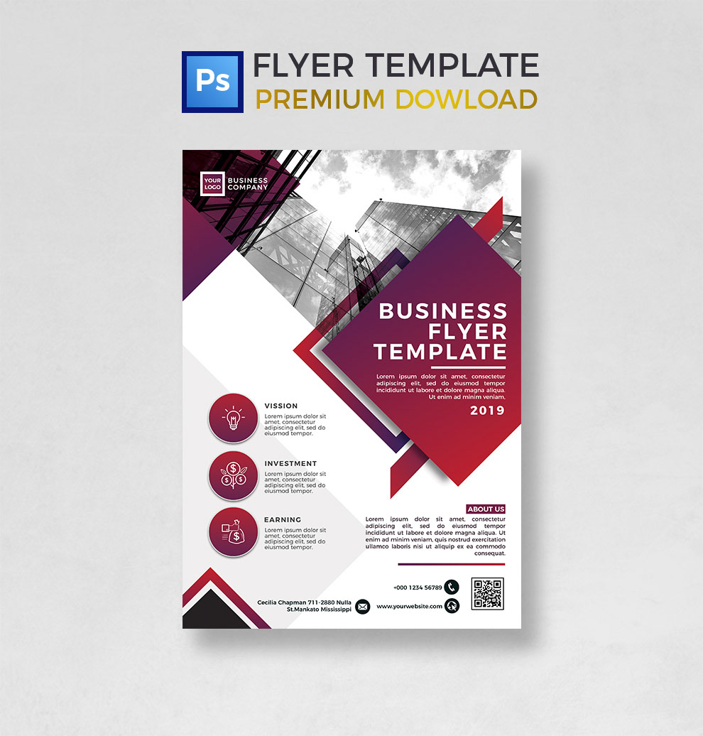 PSD FLYER TEMPLATE DOWNLOAD on Behance Pertaining To Graphic Design Flyer Templates Free