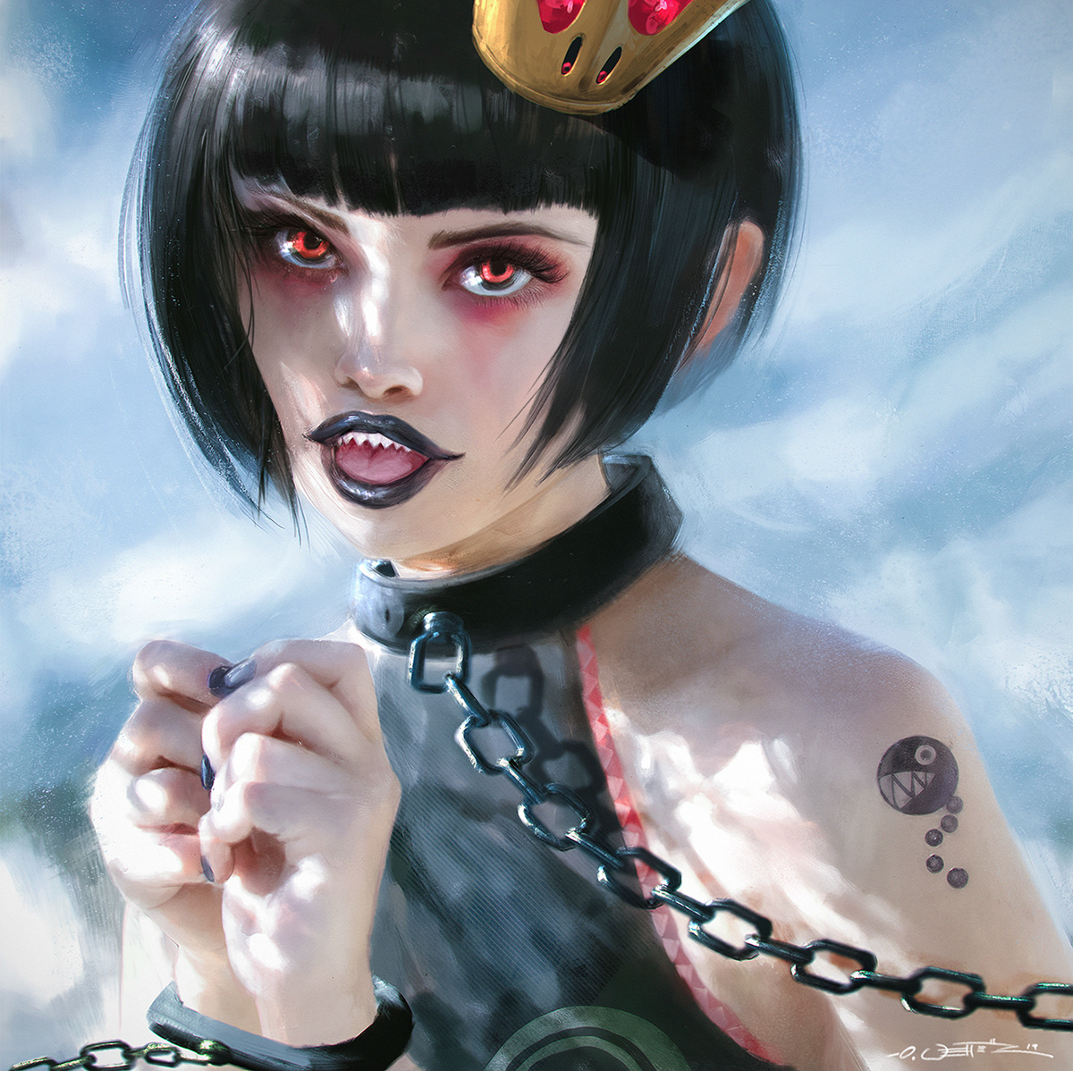 portrait painting   fanart Nintendo Digital Art  super crown girls Princess