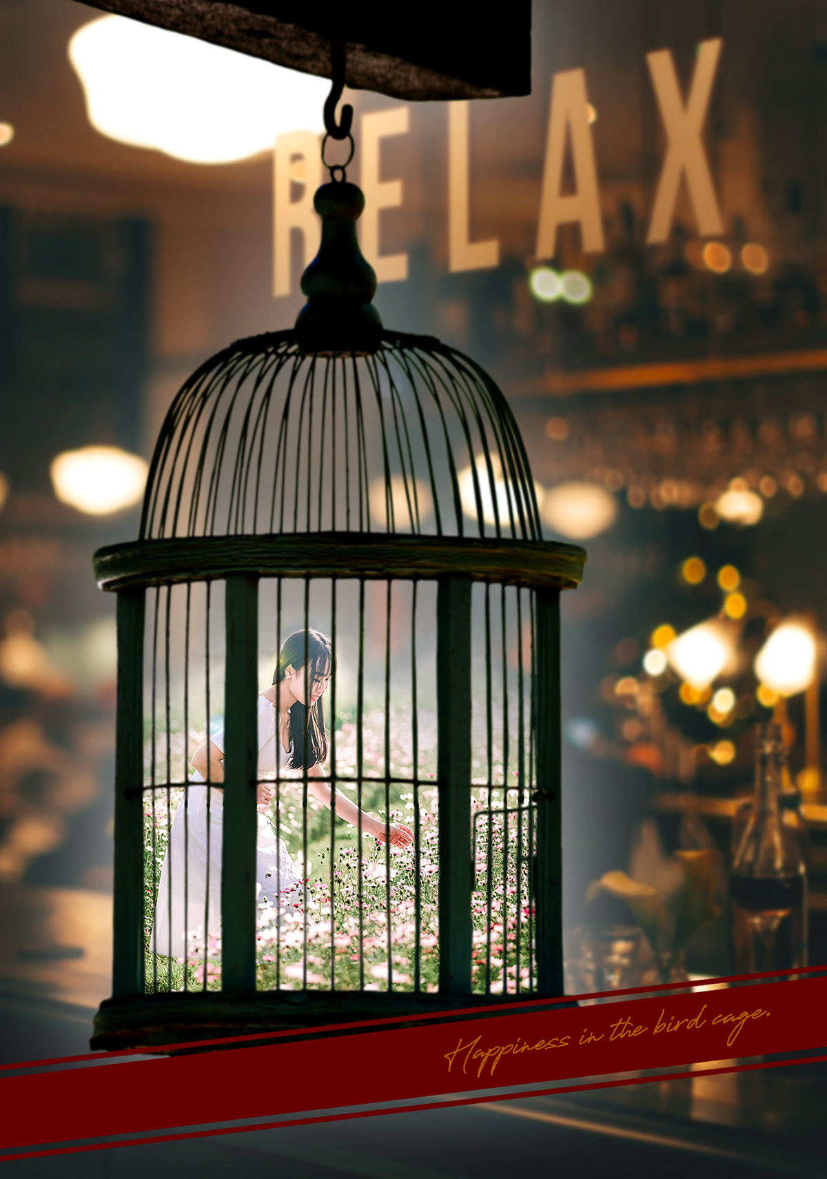 Bird Cage happiness Personal Work photo retouch